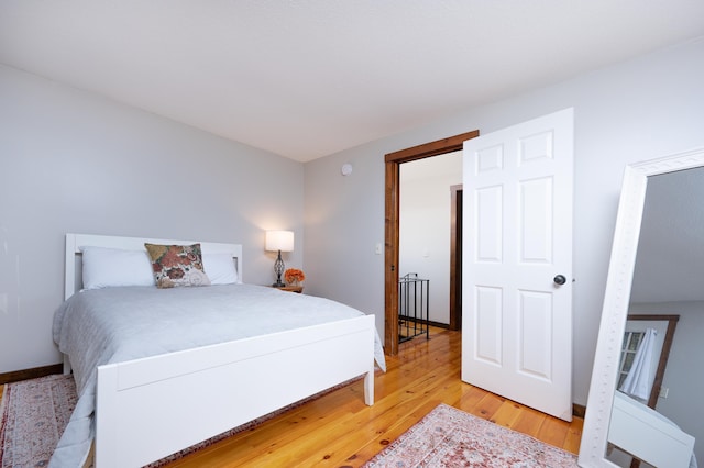 bedroom featuring light hardwood / wood-style flooring