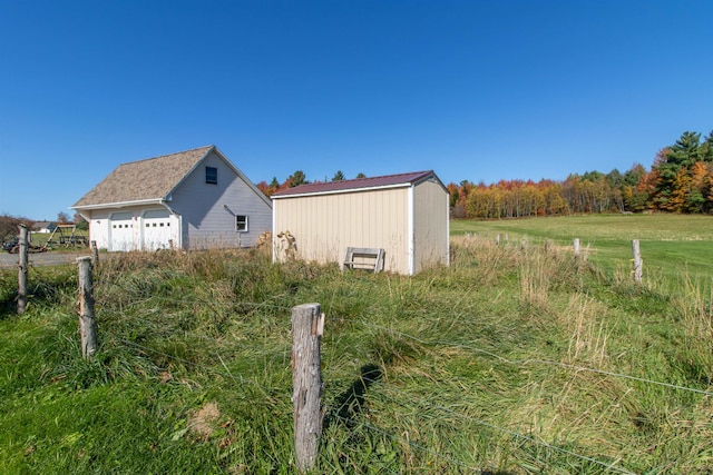 exterior space with a rural view