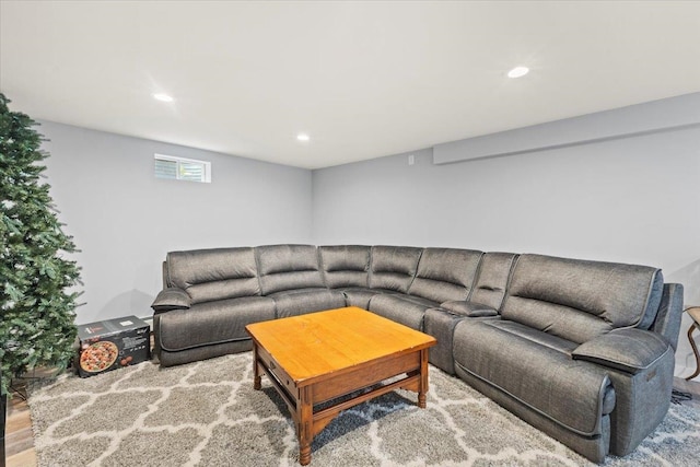 living room featuring light hardwood / wood-style floors