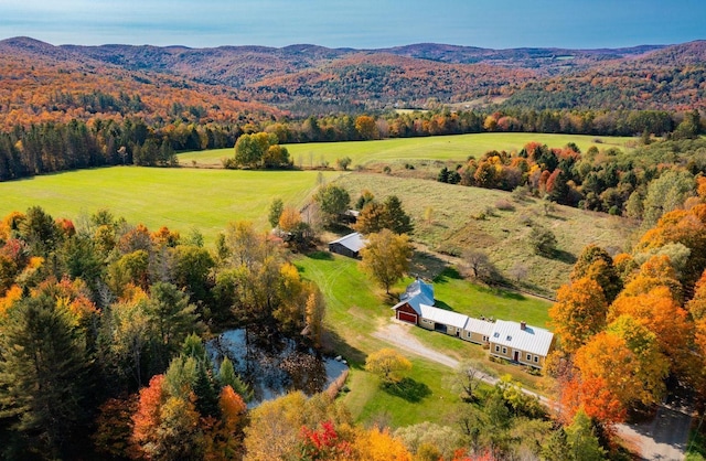 birds eye view of property with a mountain view