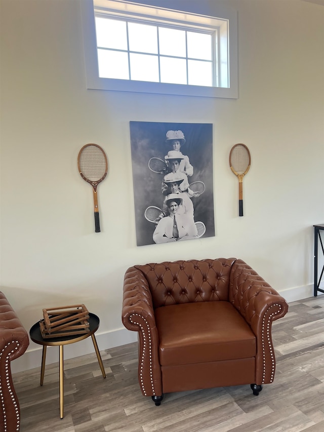 sitting room featuring hardwood / wood-style flooring