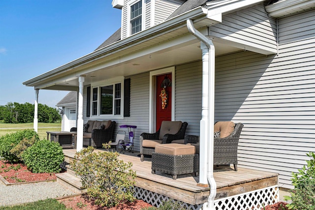 doorway to property with a wooden deck