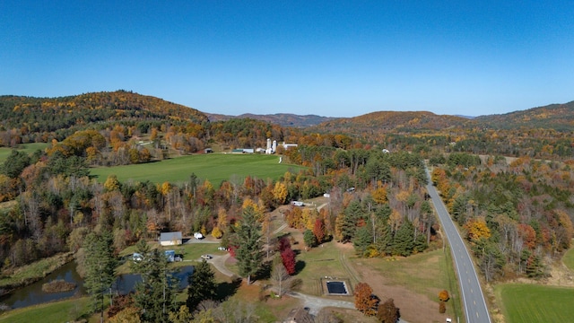 drone / aerial view with a mountain view