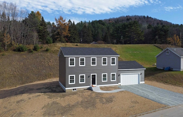 view of front facade with a garage