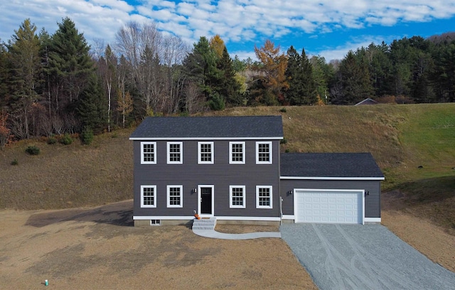 view of front facade featuring a garage