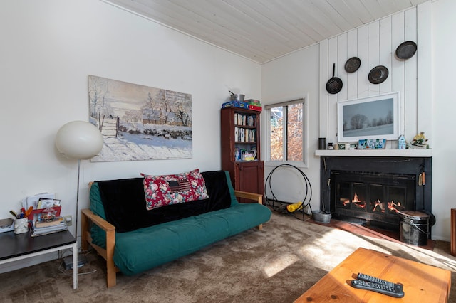 living room featuring carpet flooring