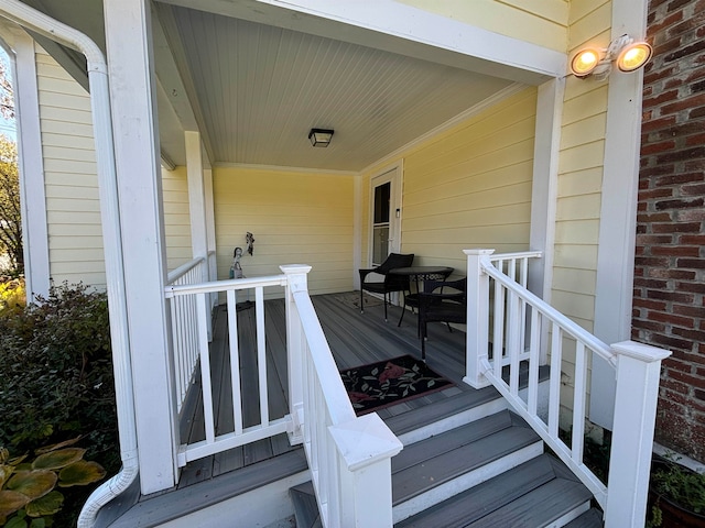 deck featuring covered porch