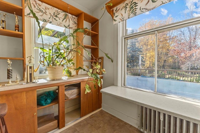 interior space with radiator heating unit