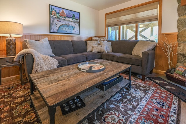 109 Upper Loop, Ludlow, VT 05149 - living room with a wainscoted wall and wood walls