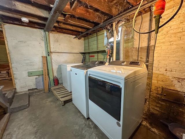 interior space with independent washer and dryer