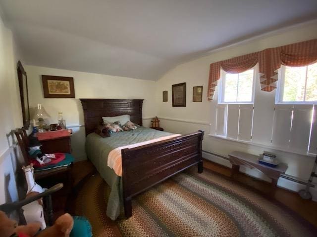 44 Pleasant View Rd, Bradford, NH 03221 - bedroom featuring vaulted ceiling and a baseboard heating unit