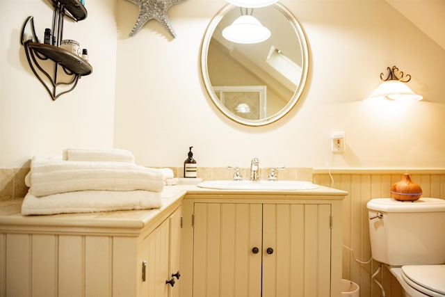 bathroom with toilet and vanity