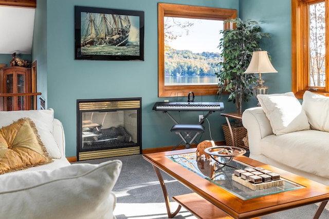 sitting room featuring carpet