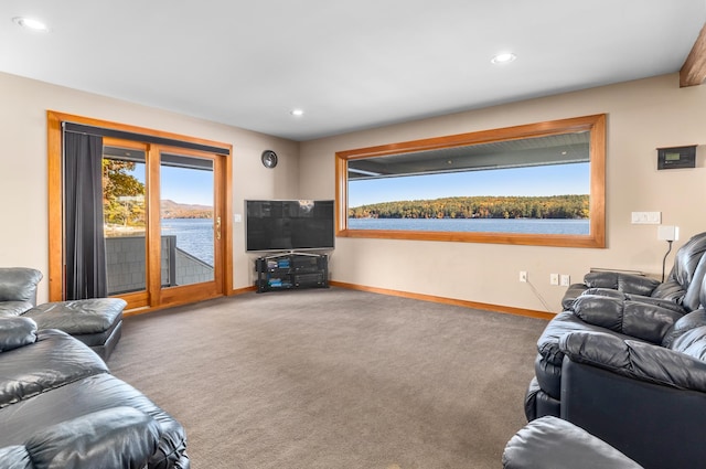 living room featuring carpet floors