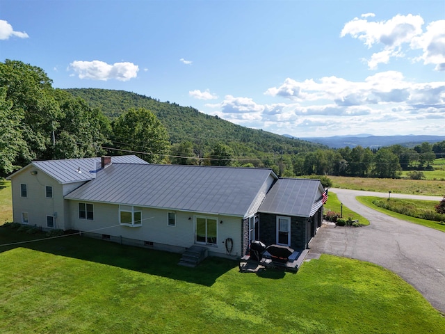 drone / aerial view with a mountain view