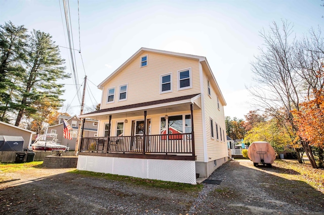 view of front facade featuring covered porch