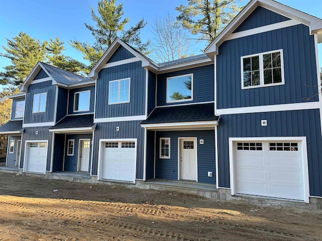 view of front of house with a garage