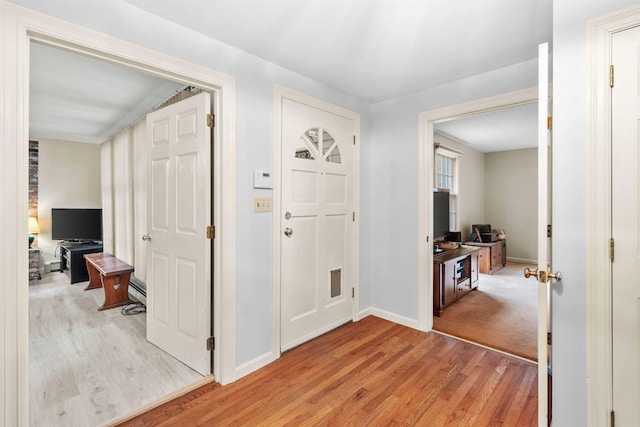 entryway with light wood-type flooring