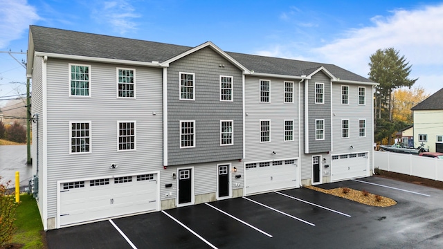 exterior space with a garage