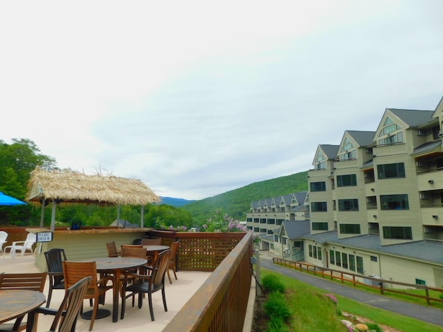 balcony with a mountain view