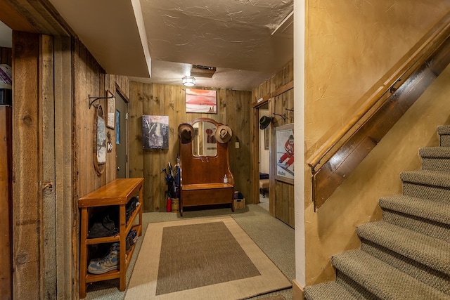 11 Founders Hill Rd, Winhall, VT 05340 - interior space with carpet flooring and wood walls