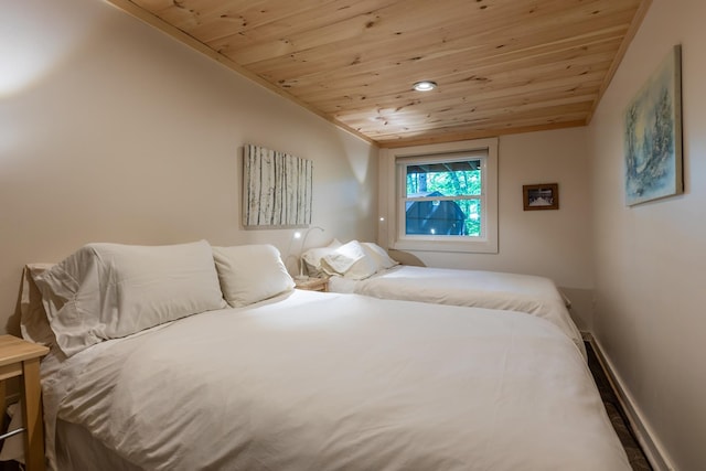 11 Founders Hill Rd, Winhall, VT 05340 - bedroom with wood ceiling and baseboards