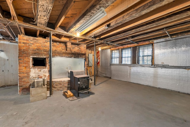 basement with electric panel