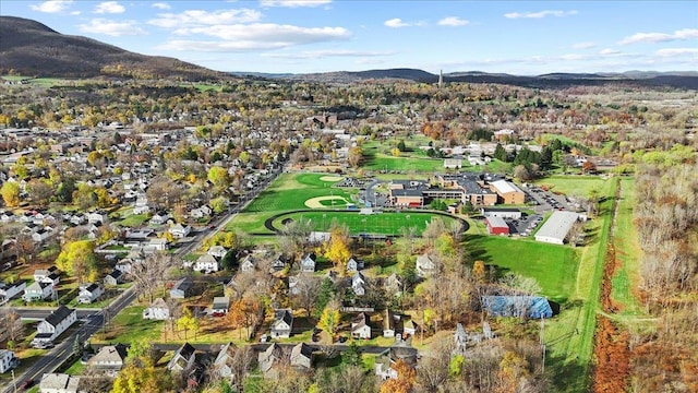 aerial view with a mountain view