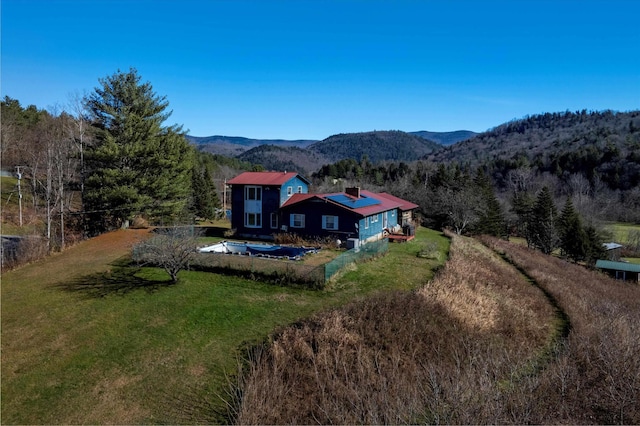 1319 Brandon Mountain Rd, Rochester, VT 05767 - aerial view of property and surrounding area with a mountain backdrop
