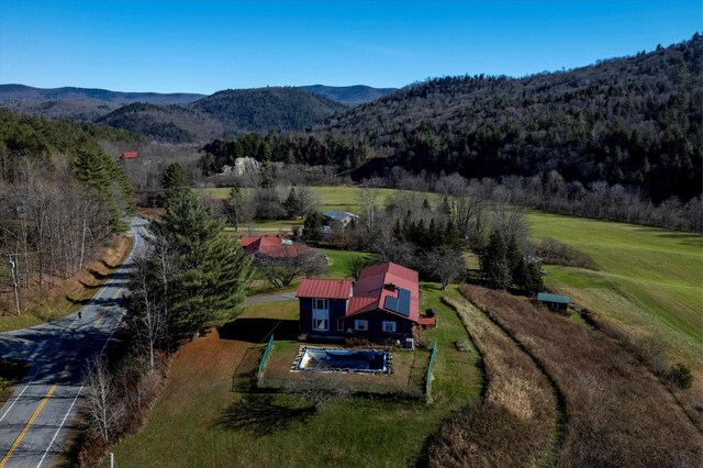 1319 Brandon Mountain Rd, Rochester, VT 05767 - view from above of property with a mountain backdrop and a forest