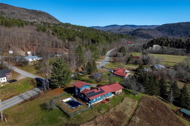 1319 Brandon Mountain Rd, Rochester, VT 05767 - aerial view of property and surrounding area with a mountainous background and a forest