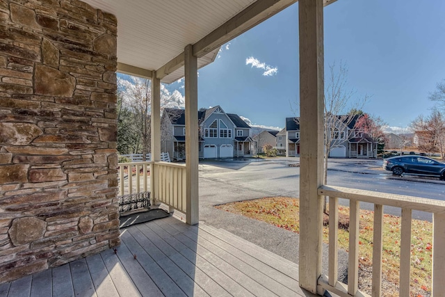 deck with covered porch