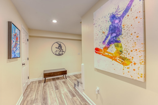 hallway featuring hardwood / wood-style flooring