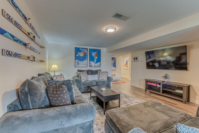 living room featuring hardwood / wood-style flooring