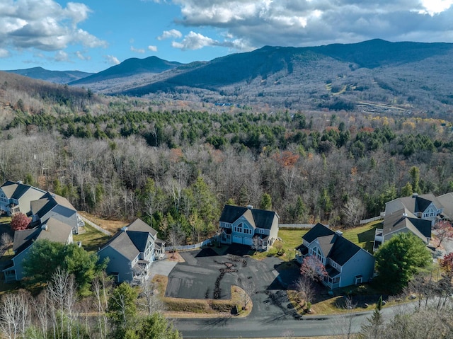 aerial view featuring a mountain view