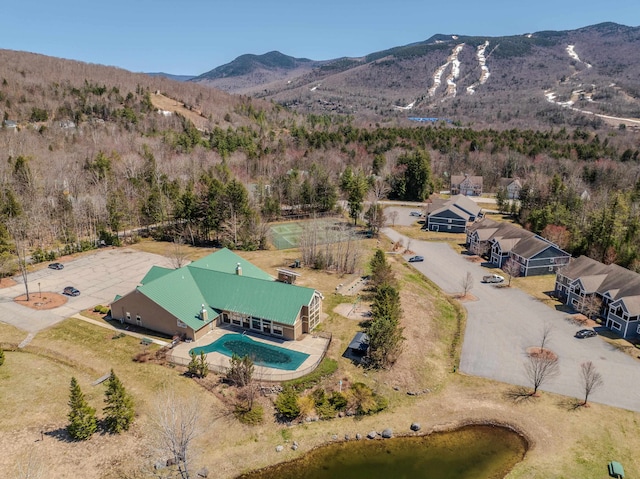 aerial view featuring a mountain view