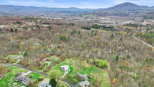 aerial view with a mountain view