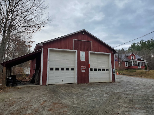 view of garage