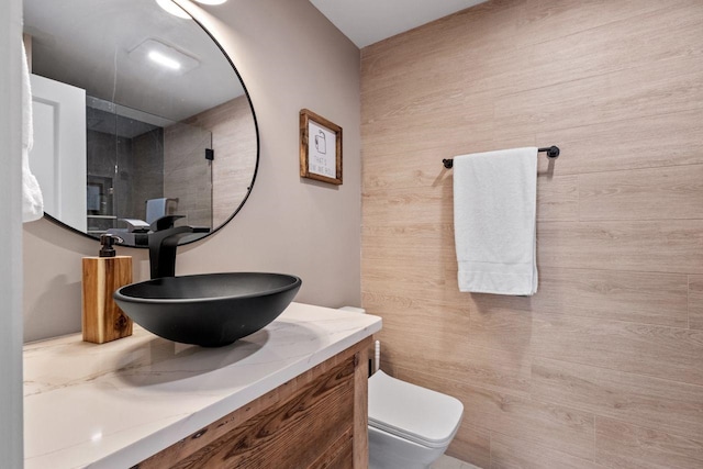 bathroom with toilet and vanity