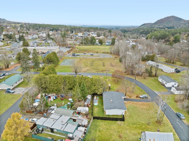 aerial view featuring a mountain view