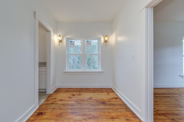 hall featuring light hardwood / wood-style floors