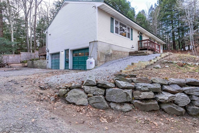 view of home's exterior featuring a garage