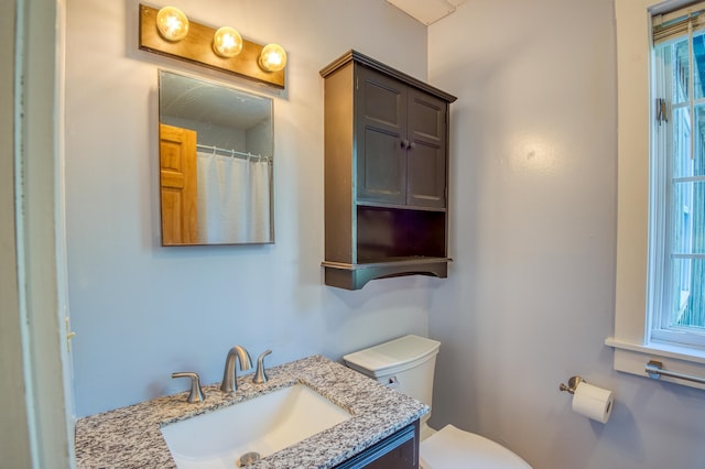 bathroom with toilet and vanity