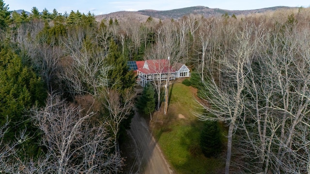 drone / aerial view with a mountain view