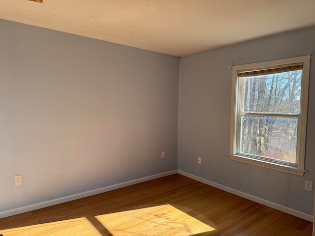 spare room featuring wood-type flooring