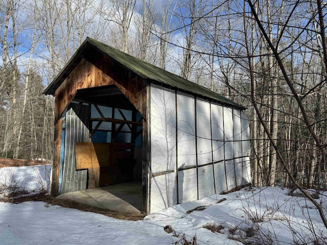 view of snow covered structure