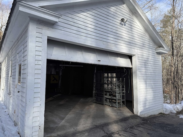 view of garage