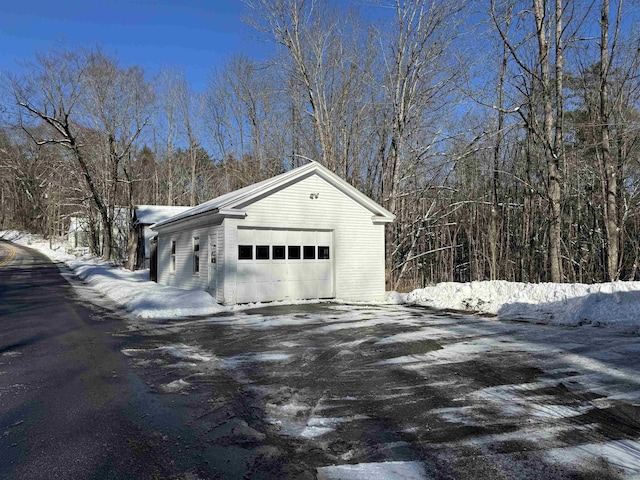 view of snow covered exterior