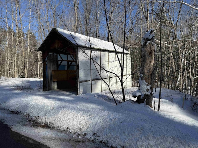 view of snow covered structure