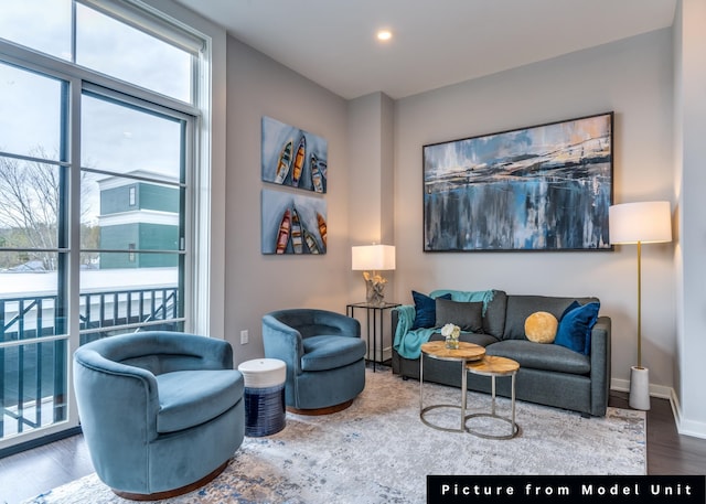 living room featuring hardwood / wood-style flooring